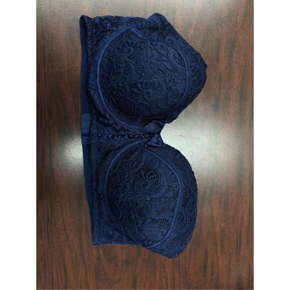 Adore Me Navy Lace Strapless Bra Size 38DDD